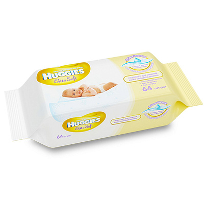 Детские влажные салфетки Elite Soft Huggies, 64 шт