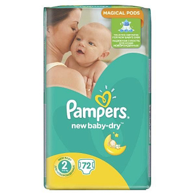 Подгузники для детей New Baby Mini Pampers 3-6 кг, 72 шт