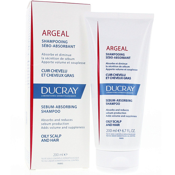 Шампунь себоабсорбирующий для жирных волос Ducray Argeal, 200 мл