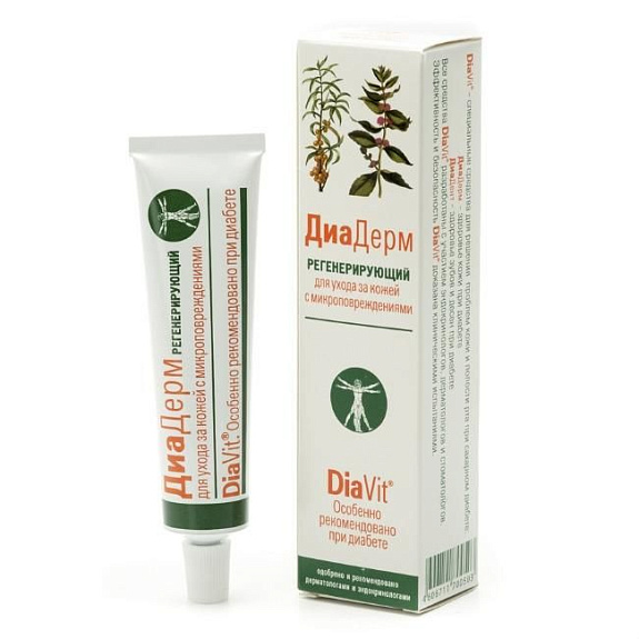 Регенерирующий крем для ухода за кожей с микроповреждениями ДиаДерм DiaVit, 46 мл