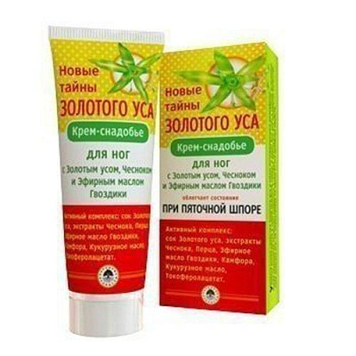 Крем-снадобье при пяточной шпоре Новые тайны золотого уса, 75 мл