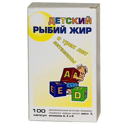 Рыбий жир детский Здоровый детский организм RealCaps, 0.2 г, 100 капсул