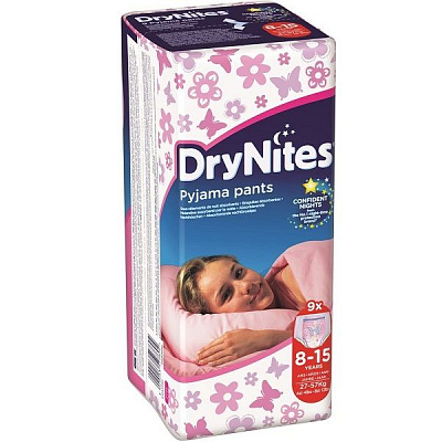 Подгузники-трусики Huggies Drynites для девочек 8-15 лет, 9 шт