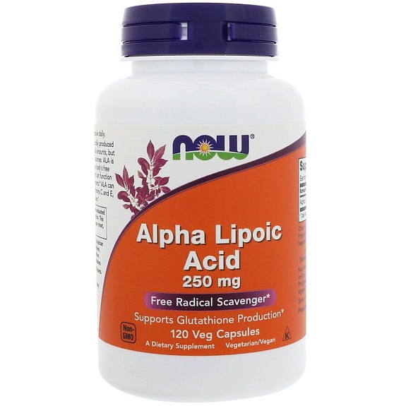 Альфа-липоевая кислота Alpha Lipoic Acid Now Foods 250 мг, 120 шт