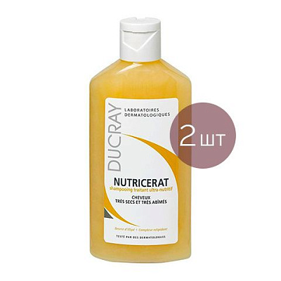 Сверхпитательный шампунь Nutricerat Ducray 400 мл, 2 шт