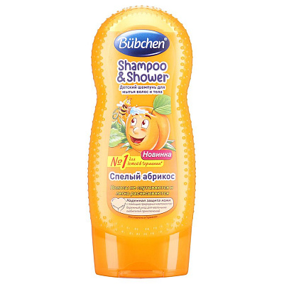Шампунь для волос и тела спелый абрикос Bubchen, 230 мл