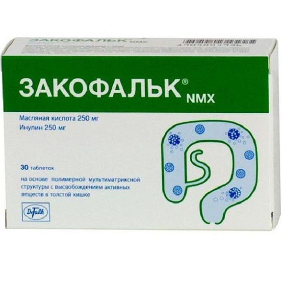 Дополнительный источник масляной кислоты и инулина Закофальк Nmx 1,36 г, 30 таблеток
