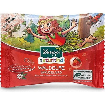 Детская соль для ванны Kneipp Лесная фея с ароматом клубники шипучие таблетки, 80 г