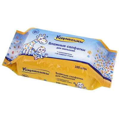 Салфетки влажные для малышей Курносики, 100 шт