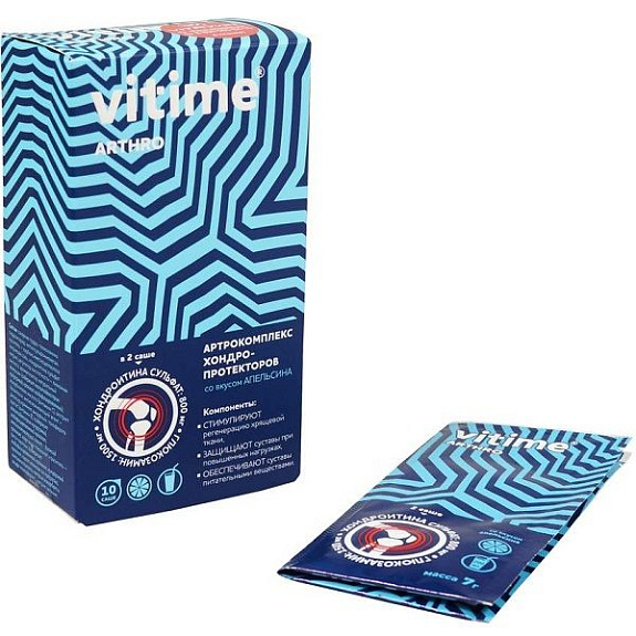 Артрокомплекс хондропротекторов Vitime Arthro со вкусом апельсина 7 г, 10 шт