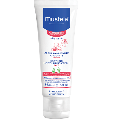 Увлажняющий успокаивающий крем для лица Mustela, 40 мл