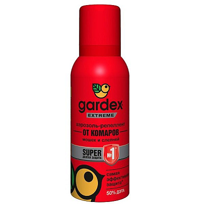 Аэрозоль-репеллент от комаров и других насекомых Gardex Extreme Super, 80 мл