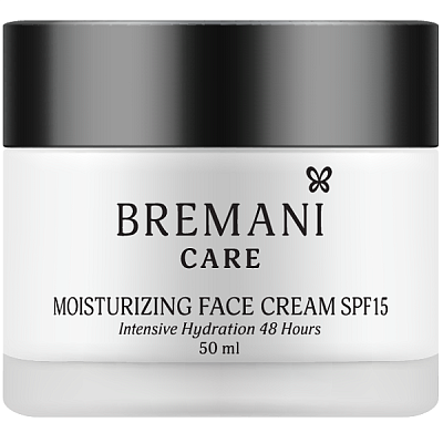 Увлажняющий крем для лица интенсивное увлажнение на 48 часов Moisturizing Face Cream Intensive Hydration 48 Hours SPF15 Bremani NSP, 50 мл
