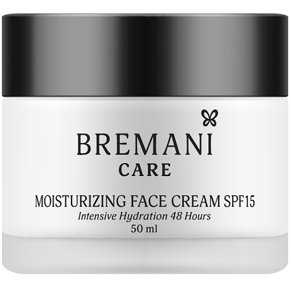 Увлажняющий крем для лица интенсивное увлажнение на 48 часов Moisturizing Face Cream Intensive Hydration 48 Hours SPF15 Bremani NSP, 50 мл