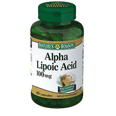 Альфа-липоевая кислота, Мощный антиоксидант и детоксикант, Nature's Bounty, 100 мг, 60 капсул