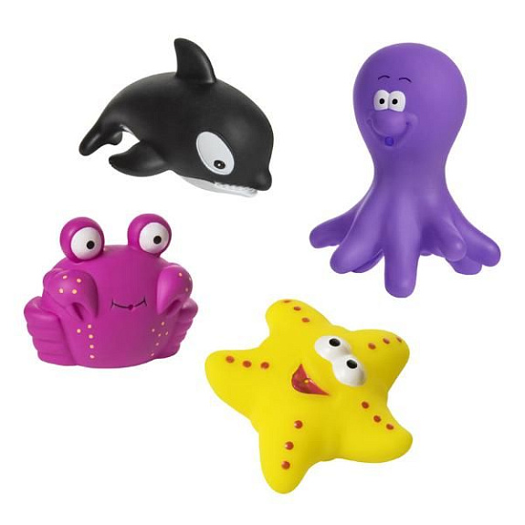 Набор игрушек для ванны морские животные Курносики, 4 шт