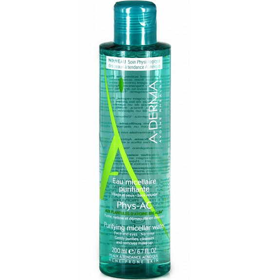 Мицеллярная очищающая вода A-Derma Phys-AC, 200 мл
