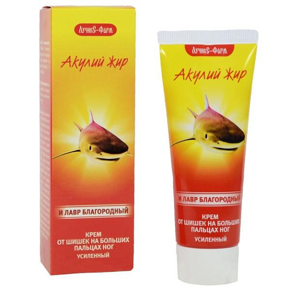 Крем от шишек на больших пальцах ног усиленный лавр благородный Акулий жир, 75 мл