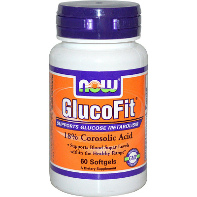 GlucoFit, Глюкофит, Нормализация уровня сахара, Now Foods, 60 капсул