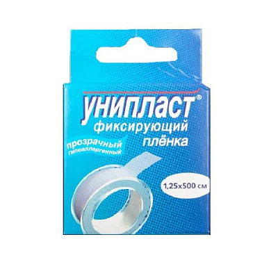 Лейкопластырь на основе медицинской пленки Унипласт, 1,25х500 см