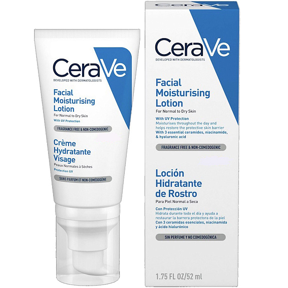 Увлажняющий лосьон для нормальной и сухой кожи лица CeraVe Facial Moisturizing Lotion, 52 мл