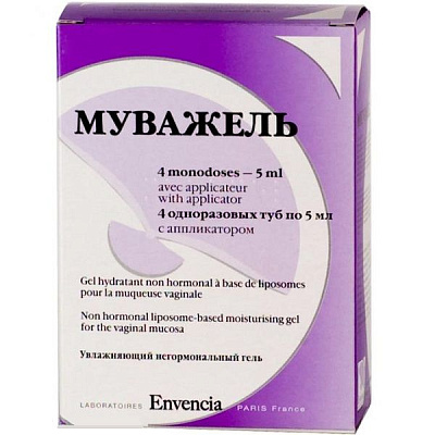 Увлажняющий негормональный гель для интимной гигиены Муважель 5 мл, 4 шт