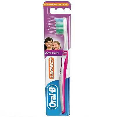 Зубная щетка 3-эффект Classic 40 средняя Oral-B, 1 шт