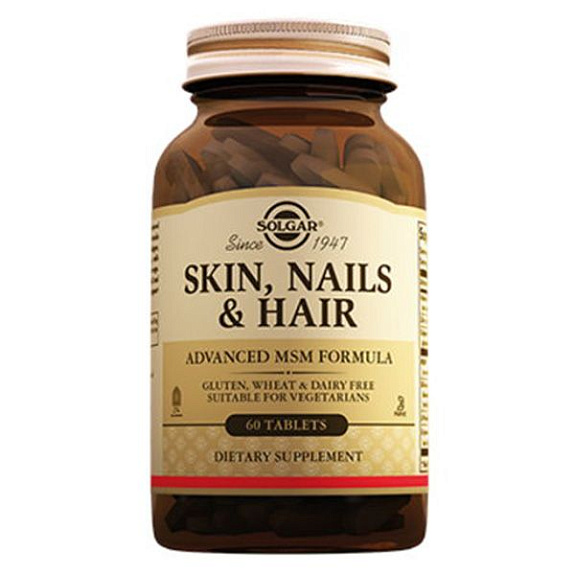Cолгар Для кожи, ногтей и волос  Метилсульфонилметан -  основной компонент кератина и коллагена Solgar, 60 таблеток