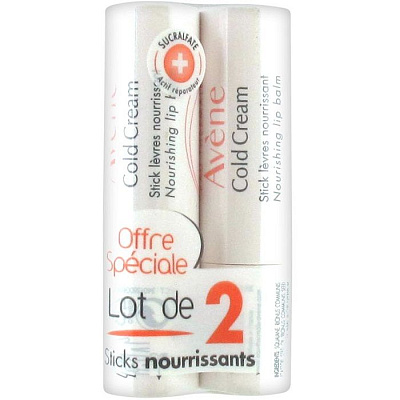 Стик для губ с колд-кремом Cold Cream от агрессивных климатических воздействий Avene 4 г, 2 шт