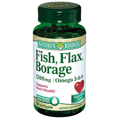 Омега 3-6-9 здоровье сердца и сосудов Nature's Bounty, 1200 мг, 60 капсул