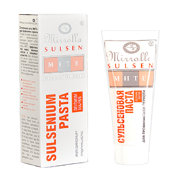 Паста против перхоти сульсеновая 1% Миролла сульсен мите, 75 мл
