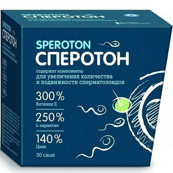 Препарат Сперотон для увеличения количества и подвижности сперматозоидов 5 г, 30 шт