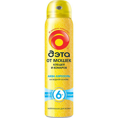 Аэрозоль аква от мошек, клещей и комаров Дэта, 100 мл
