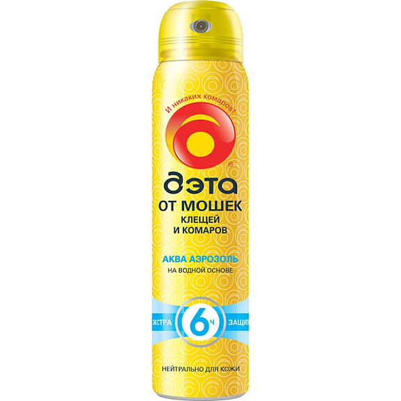 Аэрозоль аква от мошек, клещей и комаров Дэта, 100 мл