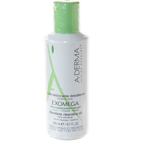Масло смягчающее очищающее Exomega моментально устраняет раздражение A-Derma, 200 мл