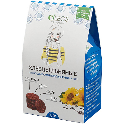 Хлебцы льняные с семенами подсолнечника Oleos, 100 г