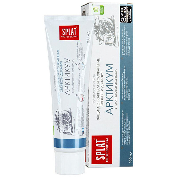 Зубная паста арктикум защита от кариеса сохранение свежести дыхания Splat, 100 мл