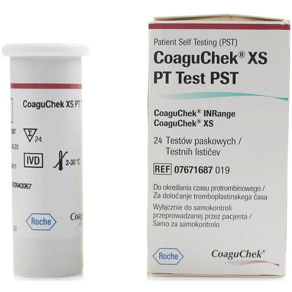 Тест-полоски CoaguChek XS PT Test для определения МНО, 24 шт