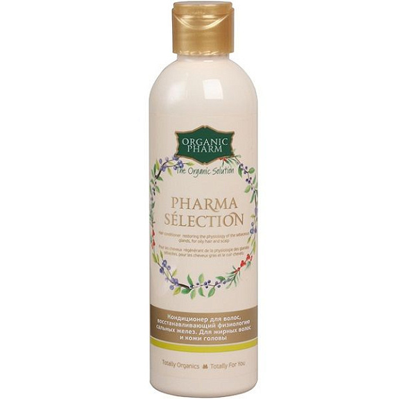 Кондиционер для волос Organic Pharm PharmaSélection восстанавливающий физиологию сальных желез, для жирных волос и кожи головы, 250 мл
