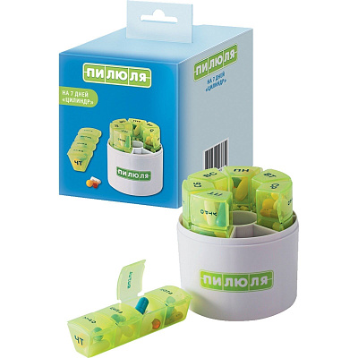 Таблетница цилиндр на 7 дней Пилюля