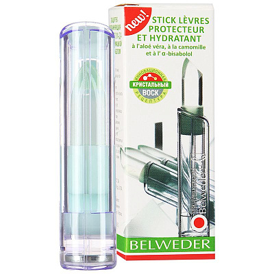 Защитно-увлажняющая губная помада с алоэ, ромашкой и α-бисабололом Belweder, 4 г