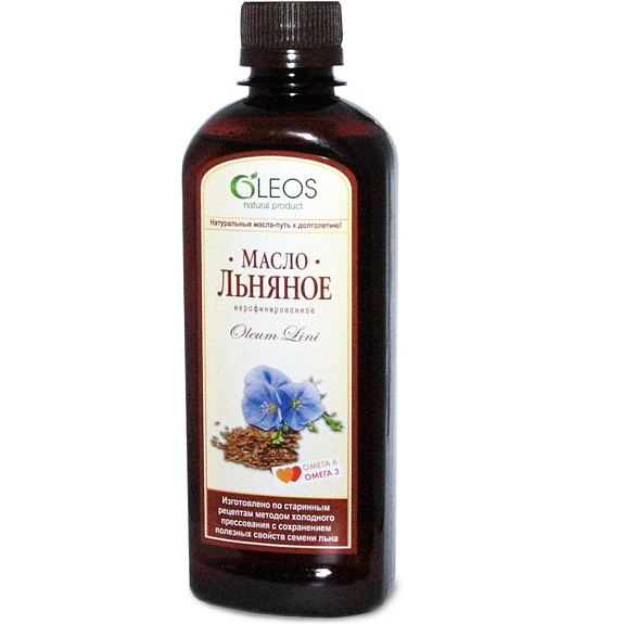 Масло льняное Oleos для волос, кожи, ногтей и снижения уровня холестерина, 500 мл