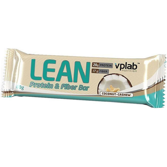 Протеиновый батончик Lean Protein & Fiber Bar со вкусом кокоса-кешью Vplab, 60 г