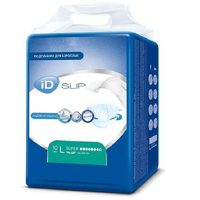 Одноразовые впитывающие подгузники для больных с недержанием ID Slip размер L, 10 шт