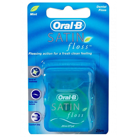 Зубная нить Satin Floss мятная Oral-B, 25 м