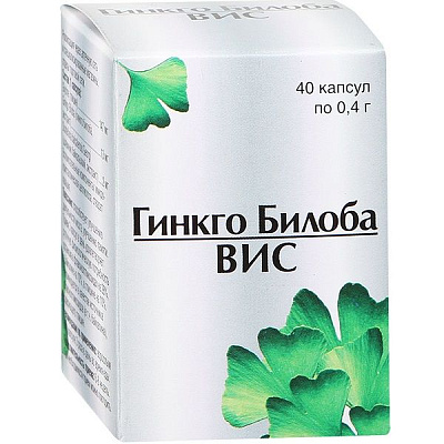 Гинкго Билоба ВИС для повышения умственной работоспособности 0,4 г, 40 шт