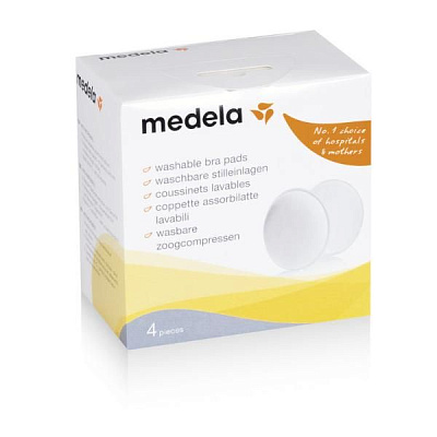 Прокладки для бюстгальтера многоразовые Medela, 4 шт