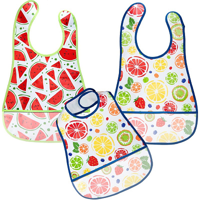 Слюнявчик на липучке с карманом от 5 месяцев Курносики