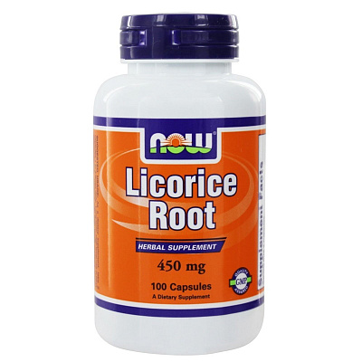 Licorice Root, Экстракт корня солодки, Желудочно-кишечный тракт, Now Foods, 450 мг, 100 капсул