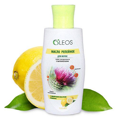 Репейное масло с эфирным маслом лимона Oleos, 125 мл